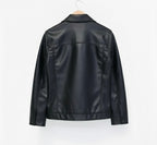 Solid black leather jacket