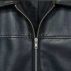 Solid black leather jacket